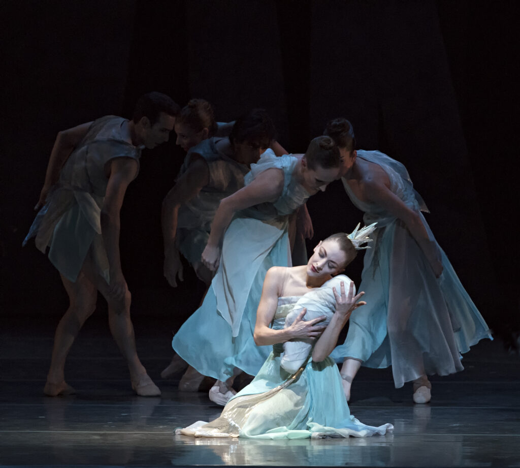 Simone Messmer and Miami City Ballet dancers in The Fairy’s Kiss. Choreography by Alexei Ratmansky. Photo © Gene Schiavone.